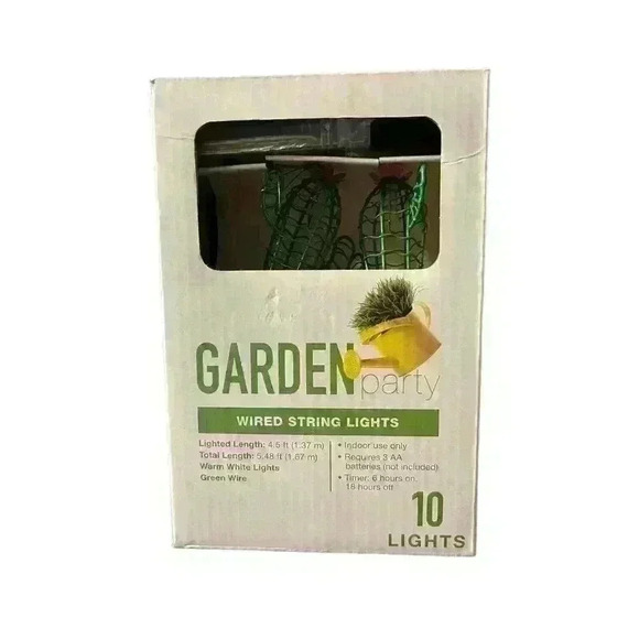 CACTUS Garden Party Wired String Lights Set Home or Party Decoration AutoTime - Picture 1 of 3